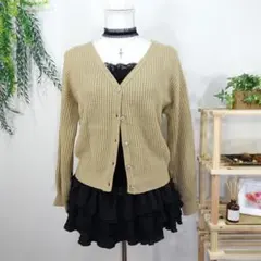 axes femme フェアリーグランジ レースカーディガン ニット Ｖネック