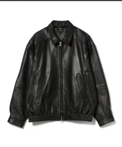 BEAMS ビームス ワイドフィット 4ポケット レザー ブルゾンのサムネイル
