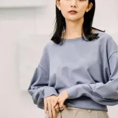 【新品•未使用】グローバルワーク　スッキレイクルーネックプルオーバー