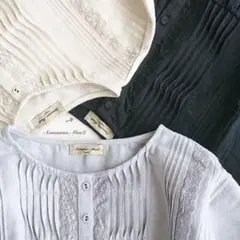 SamansaMos2新品タグ付き 切替ピンタックブラウス ブラック