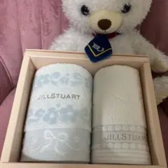 JILLSTUART フェイスタオル2 水色・ホワイト