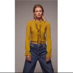 ZARA フリルトリムニットセーター