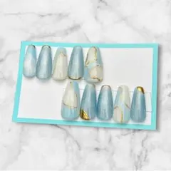 【ライトブルー】ネイルチップ　マグニュアンス