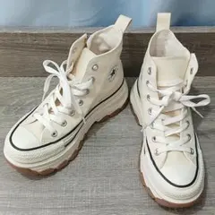 小物 コンバース トレックウエーブ Z HI 厚底 バターホワイト22.5cm