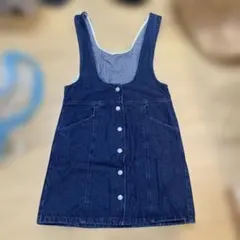 GUデニム生地ジャンバースカート