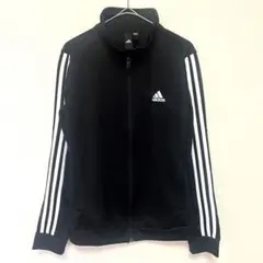 adidas アディダス 3本線 トラックジャケット 黒 ジャージ　トレンド　Ｌ