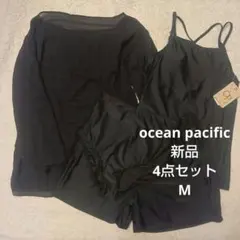 新品✦オーシャンパシフィック シアートップス付き 水着4点セット M ブラック