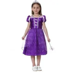 130 子供 プリンセス ラプンツェル コスチュームドレス ハロウィン