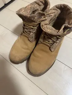 ベージュ スエード ハイカット ワークブーツ