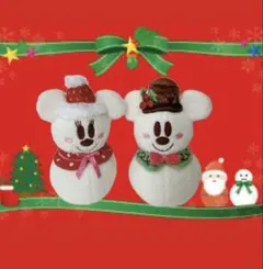 Disney2015年限定ミッキーミニー雪だるまぬいぐるみバッジキーホルダー