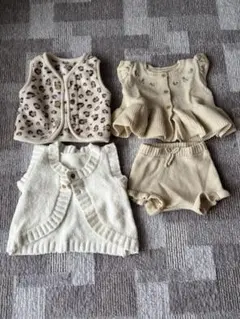ベビー服 4点セット ニット　セットアップ　70cm まとめ　レオパード