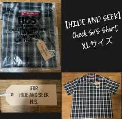 【HIDE AND SEEK】 Check S/S Shirt・ブラック・XLのサムネイル