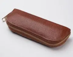 メガネケース レザー 本革 軽量 コンパクト 茶色ブラウンプレゼントギフト