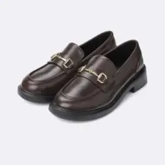 ＧＵ　ボリュームソールビットローファー ブラウン　茶色