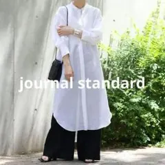 美品　ジャーナルスタンダードレサージュ　 リネン混　　バンドカラー　ワンピース