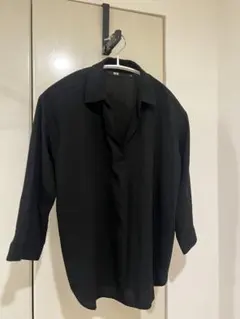 UNIQLO ユニクロ スキッパーシャツ ブラック 七分袖