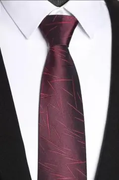【新生活応援】 5秒で装着！ワンタッチネクタイ ワインレッド 8cm ジャガード