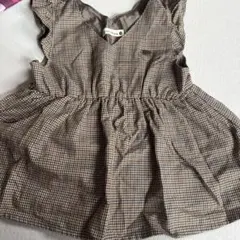 1度のみ使用　ブランシェス　ギンガムチェック　ペプラムトップス