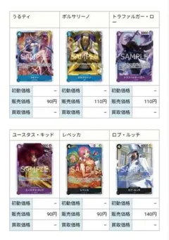 ワンピース 新時代の主役 紫色SRカード ４枚まとめ売り♪