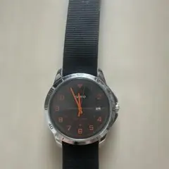 CASIO クォーツ腕時計 ブラック/オレンジ