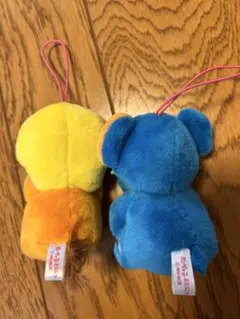 人気のギンビスたべっこ動物　青い象とオレンジのライオンのぬいぐるみセット