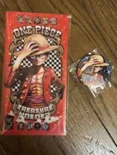 ジャンプビクトリーカーニバルONE PIECE ルフィ 缶バッジとクリアファイル