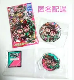 鬼滅の刃 ぴた！でふぉめ 一致団結 アクリルスタンド 缶バッジ2種 炭治郎禰豆子
