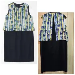 ☆DES PRES ノースリーブプリントシルクワンピース 水彩