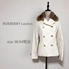 バーバリーロンドン　ショート丈 薄手　中綿ジャケット　ファー　M相当