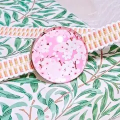 【帯留めのみ】 春 桜花の帯留め さくら 三分紐、四分紐用 ピンク 25mm