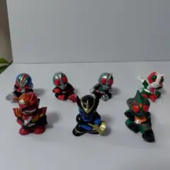 仮面ライダーキッズ7　ソフビ　指人形　フィギュア全7種セット