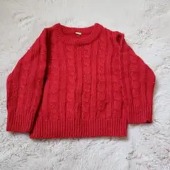 赤いニットセーター 80cm アクリル100%