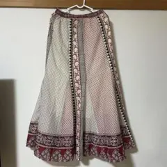 Ungrids フレアスカート ホワイト/レッド