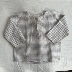 MONBEBE チェック柄 長袖シャツ