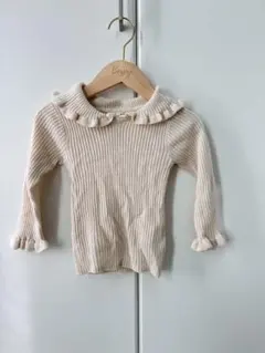 アプレレクール　フリル襟付きニット　90