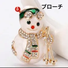 雪だるまブローチ