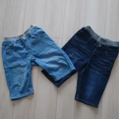 デニムハーフパンツ 2色セット