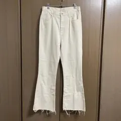 ★chocol raffine robe ブーツカットデニム オフホワイトL★のサムネイル