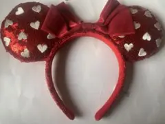 ミニーマウス カチューシャ 赤 ハート