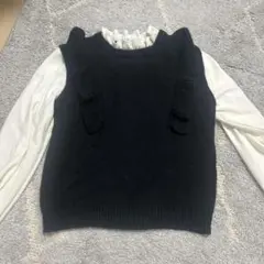INGNI 黒フリルニットベストシャツ
