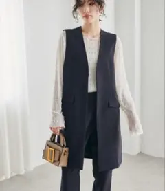 ノーカラーロングジレセットアップ 新品未使用 タグ付き