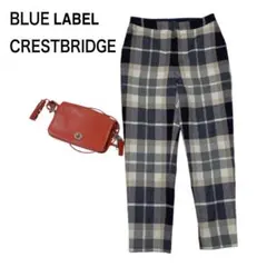 ブルーレーベルクレストブリッジ チェックパンツ ベージュ ブラウン36