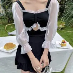 SHEIN/シーイン フリルワンピース水着 スイムウェア