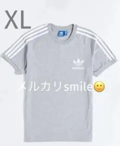 XL adidas originals リンガー Tシャツ グレー 3ストライプ