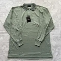 【新品タグ付】SEAHOP 長袖ポロシャツ M 鹿の子 セージグリーン