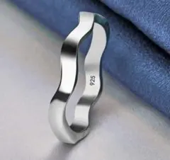 925シルバー ウェーブデザインリング15号