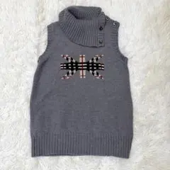 BURBERRY LONDON ニットベスト ノバチェック タートルネック