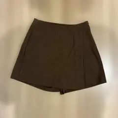 無印良品　ラップ風ミニスカート ブラウンのサムネイル