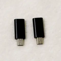 USB C to ミニUSBアダプター 2個 PC 変換コネクタ 充電
