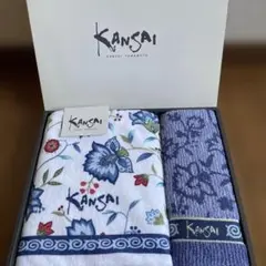 KANSai 花柄タオルセット ギフトボックス入り　バスタオル、ウォッシュタオルのサムネイル
